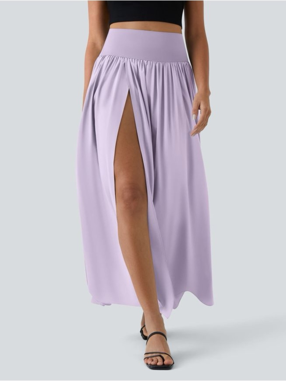 HALARA Lilac Maxi Skirt with High Thigh Slit